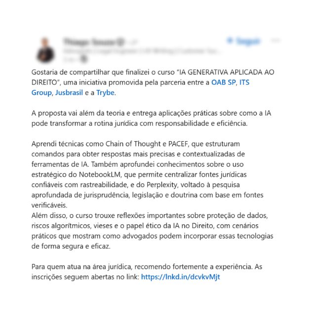 Depoimento de consultor jurídico tributário: ansioso para aplicar os conhecimentos em cases complexos