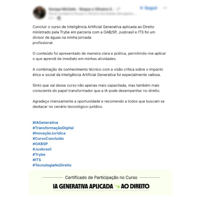 Depoimento de sócia fundadora de sociedade de advogados: concluir o curso foi um divisor de águas na jornada profissional